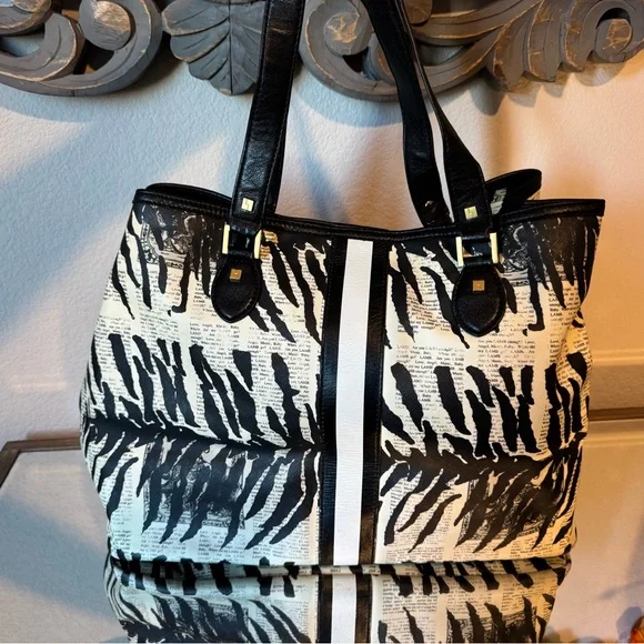 L.A.M.B. Monochrome Zebra Print Tote - Picture 3 of 9